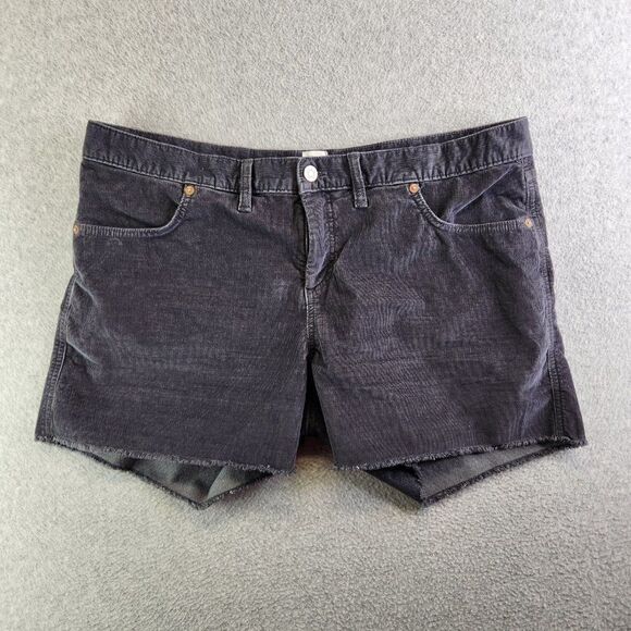 Gap Shorts Womens 16 Gray Corduroy Raw Hem Cut Off Mid Rise Stretch - Picture 13 of 13